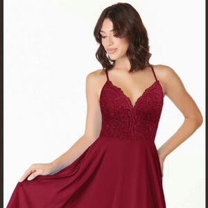 Azazie Sonya Maxi Dress in Burgundy